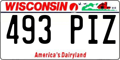 WI license plate 493PIZ