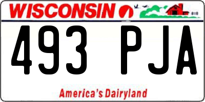 WI license plate 493PJA