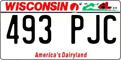 WI license plate 493PJC