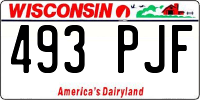 WI license plate 493PJF