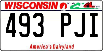 WI license plate 493PJI
