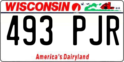 WI license plate 493PJR