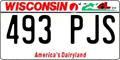 WI license plate 493PJS