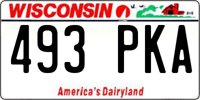 WI license plate 493PKA