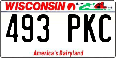 WI license plate 493PKC