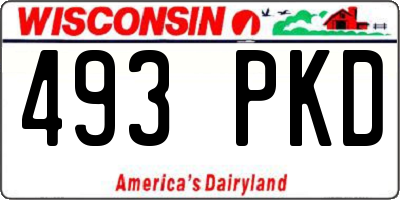 WI license plate 493PKD
