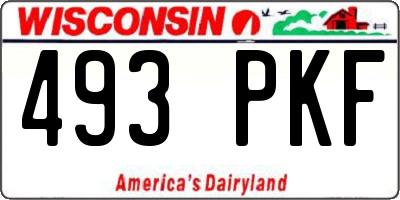 WI license plate 493PKF