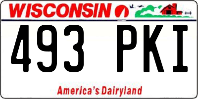 WI license plate 493PKI