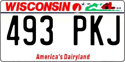 WI license plate 493PKJ