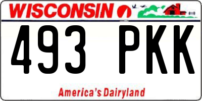 WI license plate 493PKK