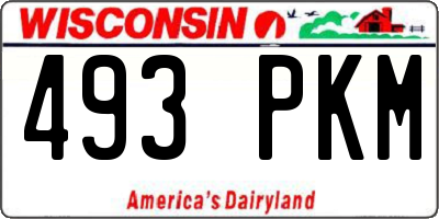 WI license plate 493PKM