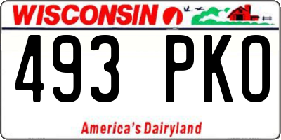 WI license plate 493PKO