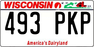 WI license plate 493PKP