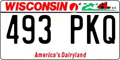 WI license plate 493PKQ