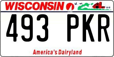 WI license plate 493PKR