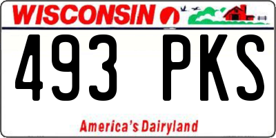 WI license plate 493PKS
