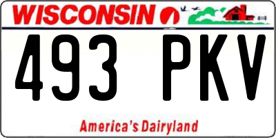 WI license plate 493PKV