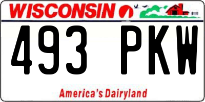 WI license plate 493PKW