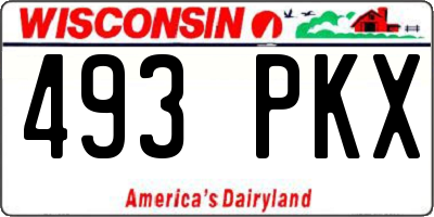 WI license plate 493PKX