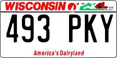 WI license plate 493PKY