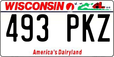 WI license plate 493PKZ