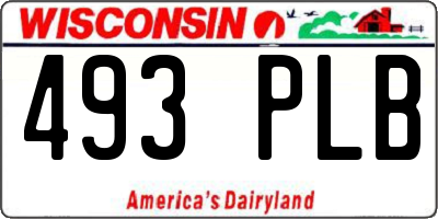 WI license plate 493PLB