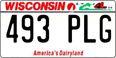 WI license plate 493PLG