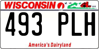 WI license plate 493PLH