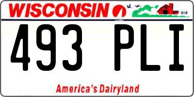 WI license plate 493PLI