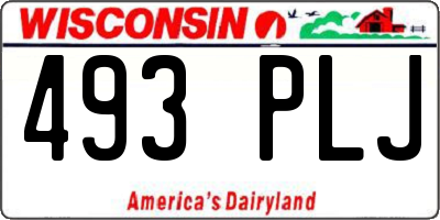 WI license plate 493PLJ