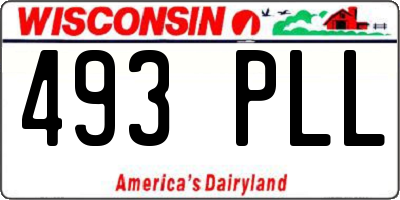WI license plate 493PLL