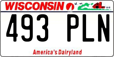 WI license plate 493PLN