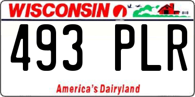 WI license plate 493PLR