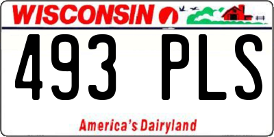 WI license plate 493PLS