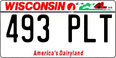 WI license plate 493PLT