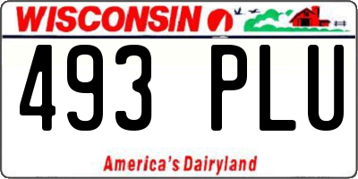 WI license plate 493PLU