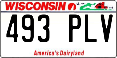 WI license plate 493PLV