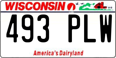 WI license plate 493PLW