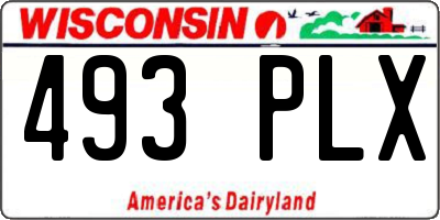 WI license plate 493PLX