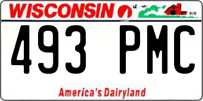 WI license plate 493PMC