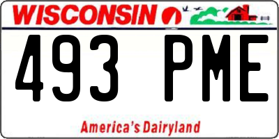 WI license plate 493PME
