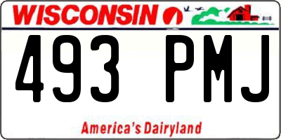WI license plate 493PMJ