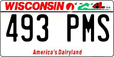 WI license plate 493PMS