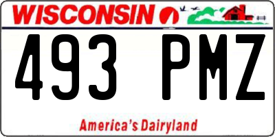 WI license plate 493PMZ