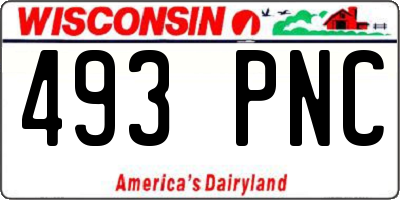 WI license plate 493PNC