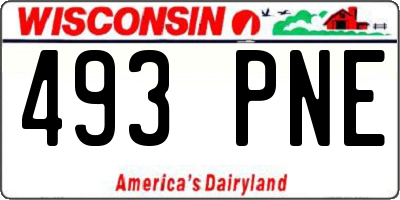 WI license plate 493PNE