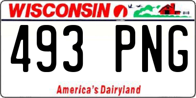 WI license plate 493PNG