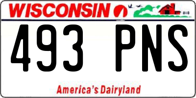 WI license plate 493PNS