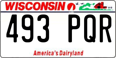 WI license plate 493PQR