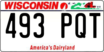 WI license plate 493PQT